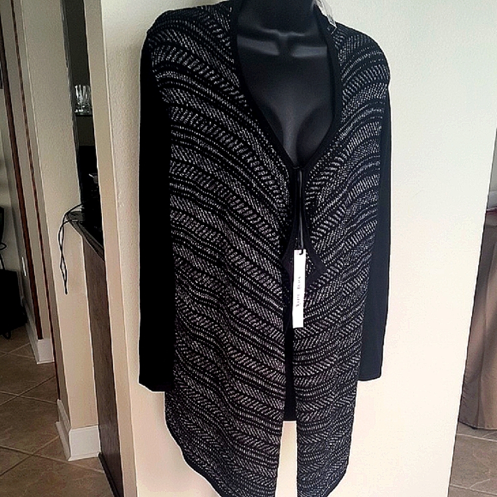 White House Black Market Black and White Cardigan